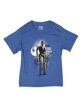 STAR WARS Boy's Blue Graphic Short Sleeve Shirt Large 10/12